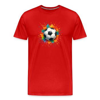 fussball soccer klecks - Männer Premium Bio T-Shirt - Rot - Vorne - Damien (186cm)