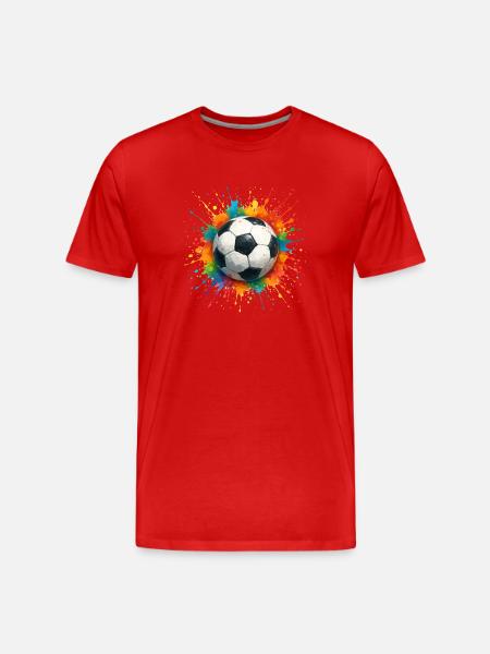 fussball soccer klecks - Männer Premium Bio T-Shirt - Rot