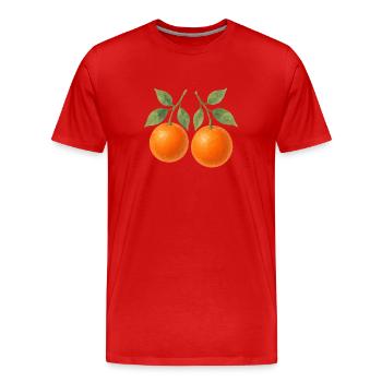 Oranges - T-shirt bio Premium Homme - rouge - Devant - Damien (186cm)