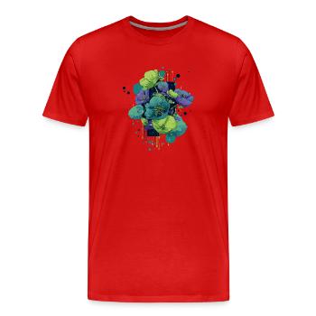 Cyber-Flowers – Illustration de fleur futuriste. - T-shirt bio Premium Homme - rouge - Devant - Damien (186cm)