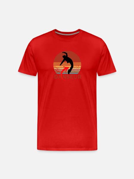 Danseur Breakdance Prenom Personnalisable - T-shirt bio Premium Homme - rouge