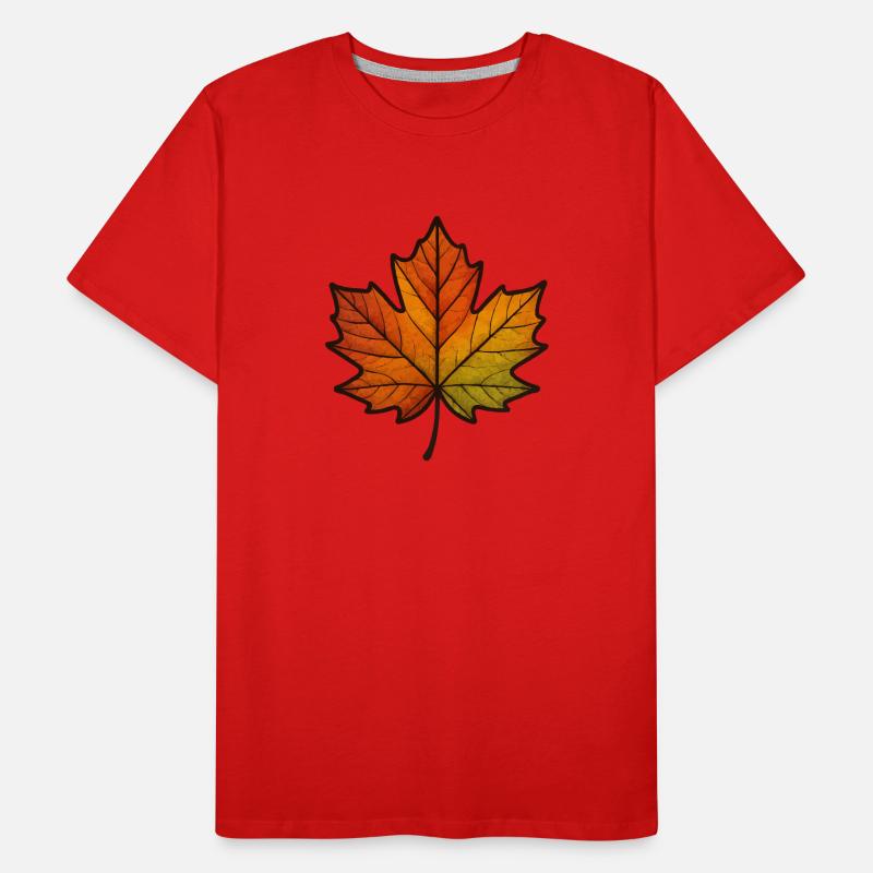 Leaf Autumn Maple Leaf Men's Premium Organic T-Shirt