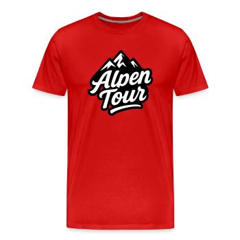 Alps Tour Mountains - Men's Premium Organic T-Shirt - red - Front - Damien (186cm)