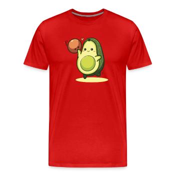 Avocado Bowling – Kawaii Sport Vegan Healthy - Männer Premium Bio T-Shirt - Rot - Vorne - Damien (186cm)