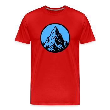 Icône de la montagne Montagnes de montagne - T-shirt bio Premium Homme - rouge - Devant - Damien (186cm)