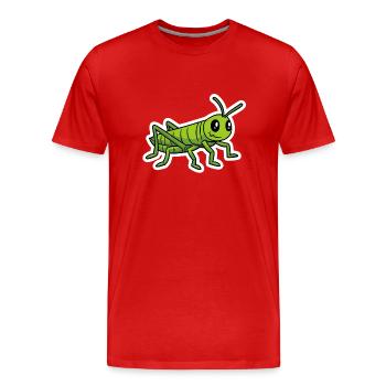 Grasshopper Funny Comic Insect Shirt - Men's Premium Organic T-Shirt - red - Front - Damien (186cm)