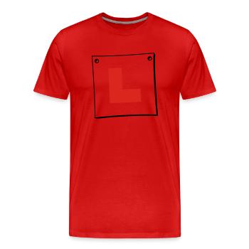 Learner Plate - Men's Premium Organic T-Shirt - red - Front - Damien (186cm)