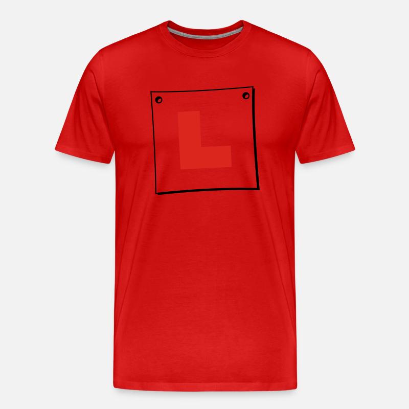 Learner Plate - Men's Premium Organic T-Shirt - red