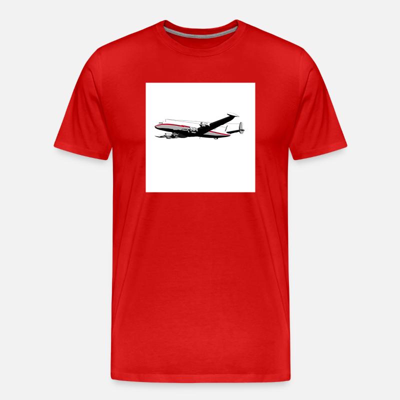 Flugzeug - Männer Premium Bio T-Shirt - Rot