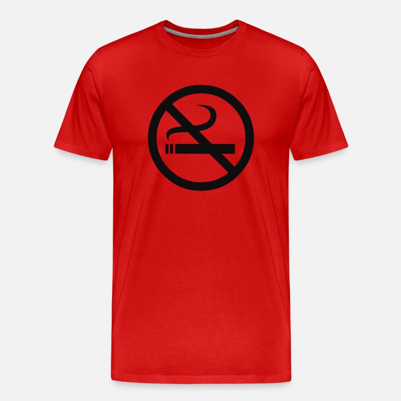 Rauchen Verboten - Männer Premium Bio T-Shirt - Rot