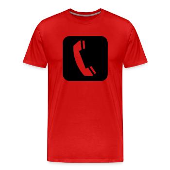 Cell Phone - Men's Premium Organic T-Shirt - red - Front - Damien (186cm)