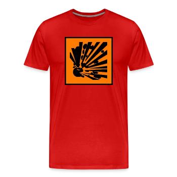 explosions gefahr - Männer Premium Bio T-Shirt - Rot - Vorne - Damien (186cm)