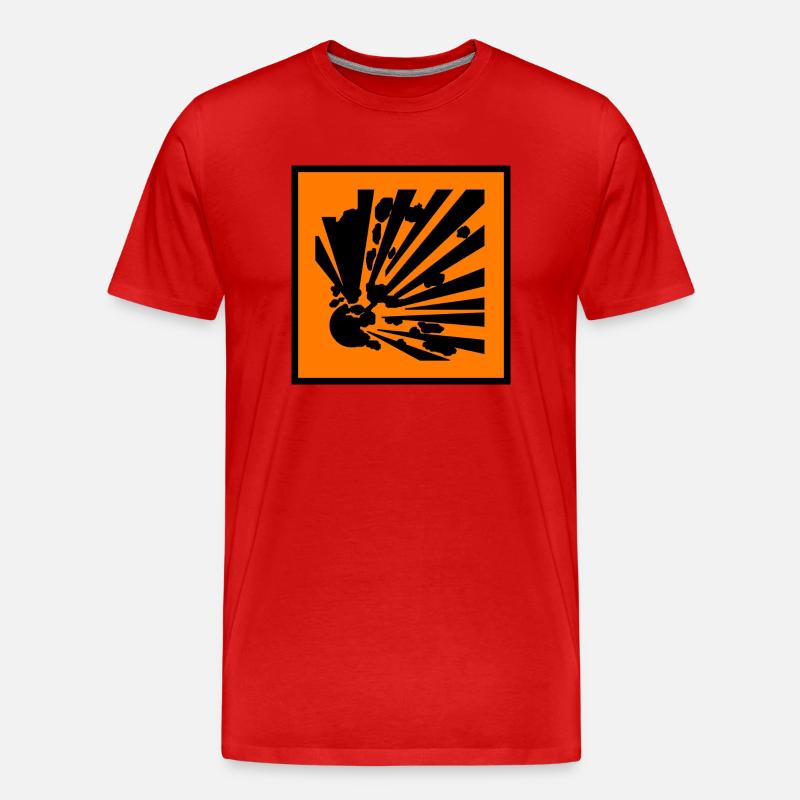 explosions gefahr - Männer Premium Bio T-Shirt - Rot