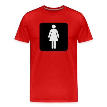 WC-Zeichen für Frauen - Männer Premium Bio T-Shirt - Rot - Vorne - Damien (186cm)