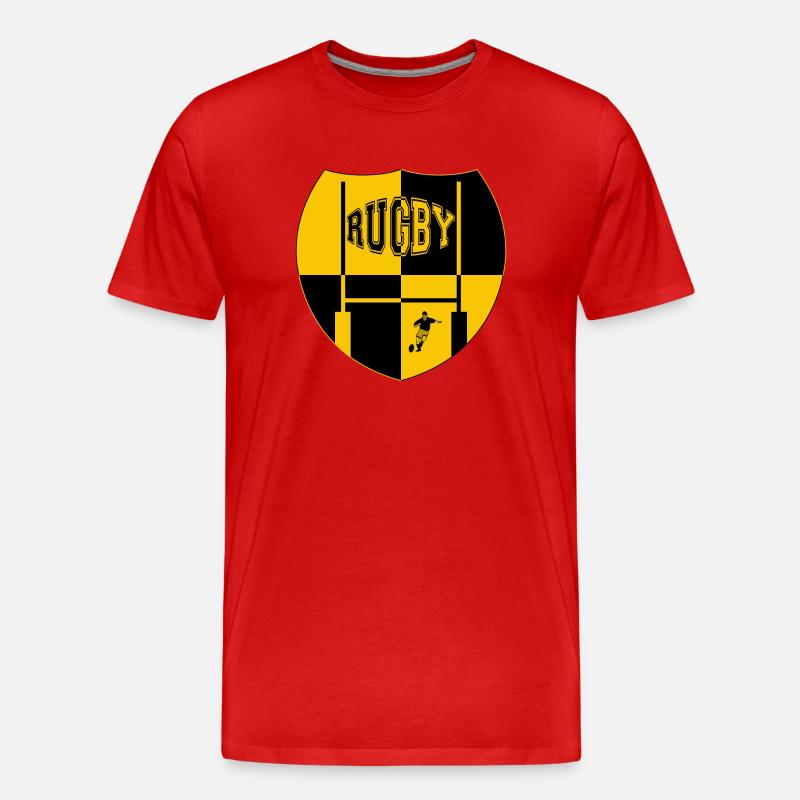 rugby - Männer Premium Bio T-Shirt - Rot