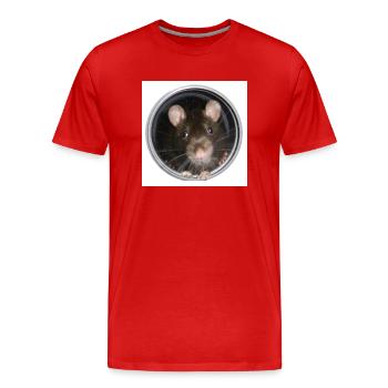 Ratte im Rohr vorn - Männer Premium Bio T-Shirt - Rot - Vorne - Damien (186cm)