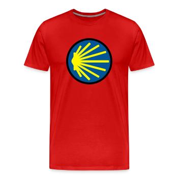 jakobsweg rund - Männer Premium Bio T-Shirt - Rot - Vorne - Damien (186cm)