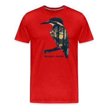 Préserver et protéger le martin-pêcheur - T-shirt bio Premium Homme - rouge - Devant - Damien (186cm)