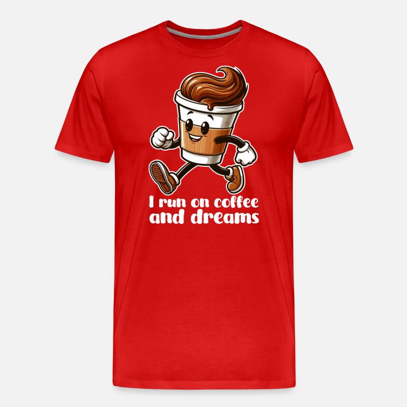 Kaffee Träume Geschenk - Männer Premium Bio T-Shirt - Rot