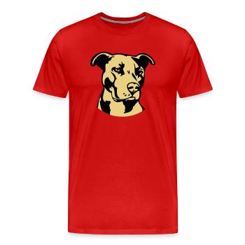 Pitbull zweifarbig - Hund Kampfhund - Männer Premium Bio T-Shirt - Rot - Vorne - Damien (186cm)