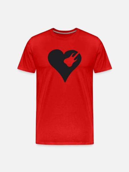 Rock Heart Black - Männer Premium Bio T-Shirt - Rot