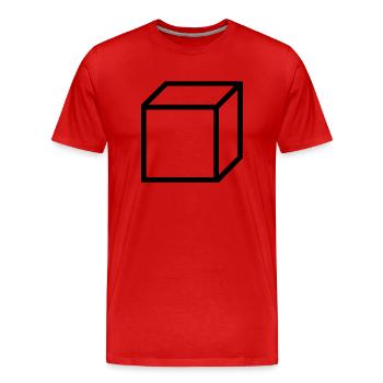 Cube Square Background - Men's Premium Organic T-Shirt - red - Front - Damien (186cm)