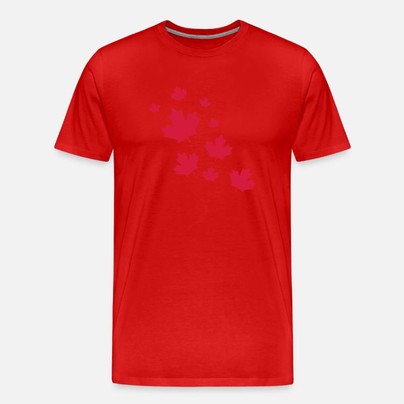 Canada Maple Leave Rain - Männer Premium Bio T-Shirt - Rot