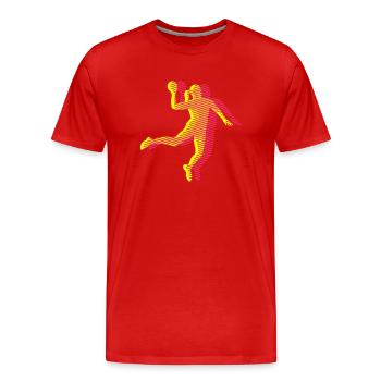 HANDBALL Streifenraster W 3C - Männer Premium Bio T-Shirt - Rot - Vorne - Damien (186cm)