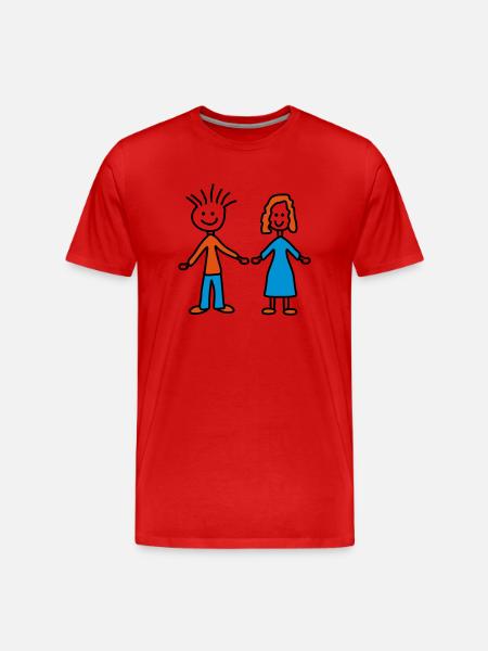couple - Men's Premium Organic T-Shirt - red