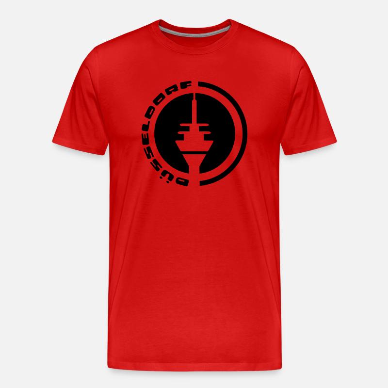 Düsseldorf Fernsehturm Emblem - Männer Premium Bio T-Shirt - Rot