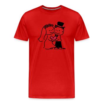 Brautpaar (c) - Männer Premium Bio T-Shirt - Rot - Vorne - Damien (186cm)