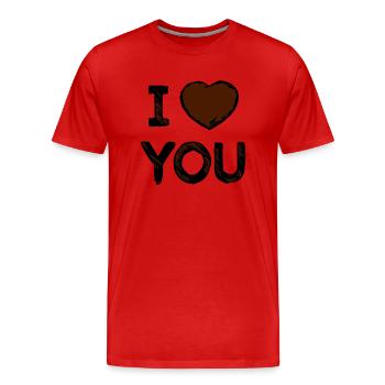 I love you - Men's Premium Organic T-Shirt - red - Front - Damien (186cm)