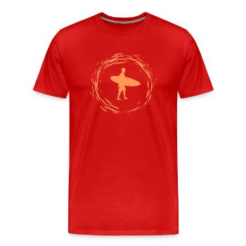 surfing - Men's Premium Organic T-Shirt - red - Front - Damien (186cm)