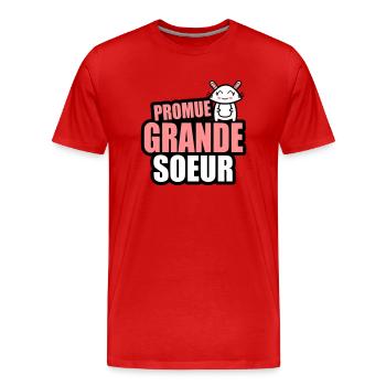 promue grande-soeur - T-shirt bio Premium Homme - rouge - Devant - Damien (186cm)