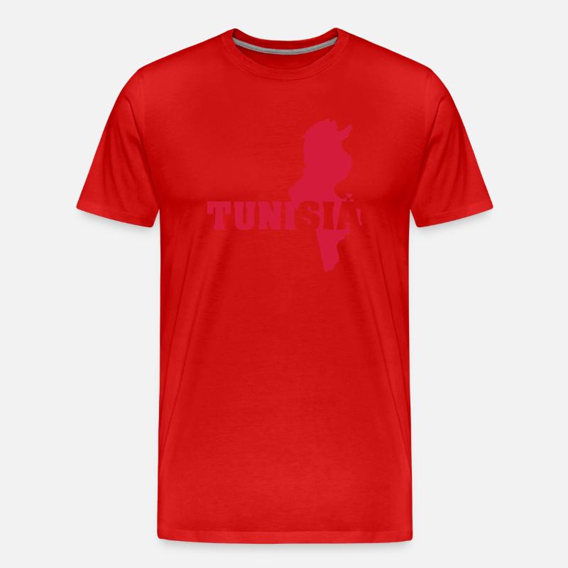 Tunisia (ID: 002004) - Männer Premium Bio T-Shirt - Rot