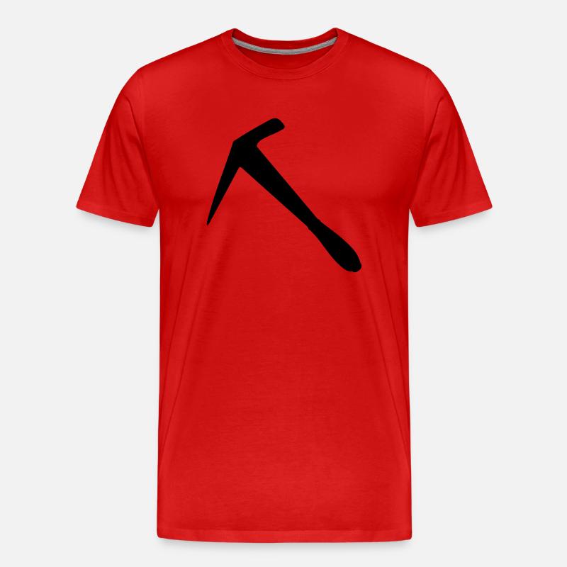Schieferhammer Dachdecker - Männer Premium Bio T-Shirt - Rot