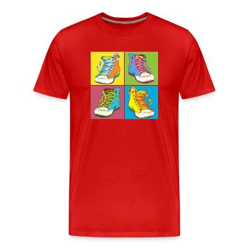 Andy Warhol Pop-Art Schuhe - Männer Premium Bio T-Shirt - Rot - Vorne - Damien (186cm)