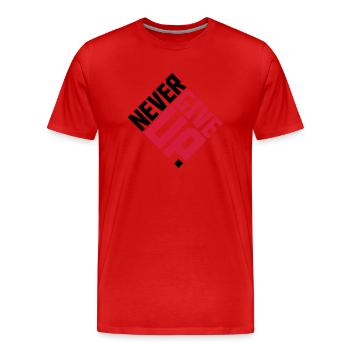 ne jamais abandonner carré rouge cool logo équipe design ni - T-shirt bio Premium Homme - rouge - Devant - Damien (186cm)