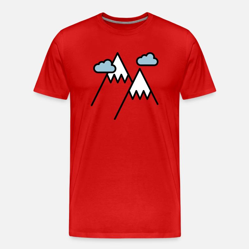 Der Berg ruft - Männer Premium Bio T-Shirt - Rot