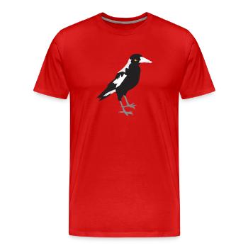 Maggie pie visage sérieux - T-shirt bio Premium Homme - rouge - Devant - Damien (186cm)