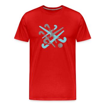 bâton de hockey - T-shirt bio Premium Homme - rouge - Devant - Damien (186cm)