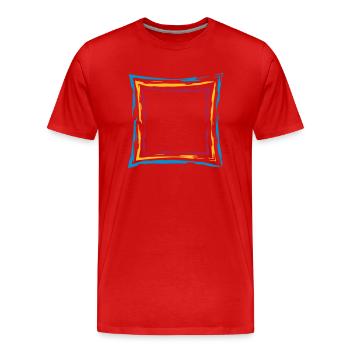 bunt viele linien rahmen quadrat umrandung viereck - Männer Premium Bio T-Shirt - Rot - Vorne - Damien (186cm)