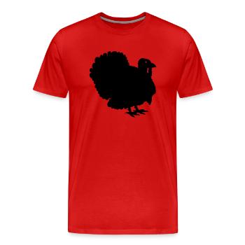 Silhouette Thanksgiving Truthahn - Männer Premium Bio T-Shirt - Rot - Vorne - Damien (186cm)
