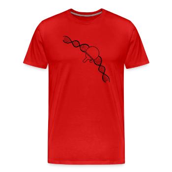 Joueurs de tennis de table Battes de tennis de table Tennis de table - T-shirt bio Premium Homme - rouge - Devant - Damien (186cm)