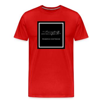 Zitat Friedrich Nietzsche - Männer Premium Bio T-Shirt - Rot - Vorne - Damien (186cm)