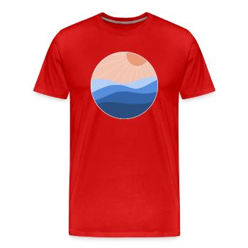 Sun and sea - Men's Premium Organic T-Shirt - red - Front - Damien (186cm)