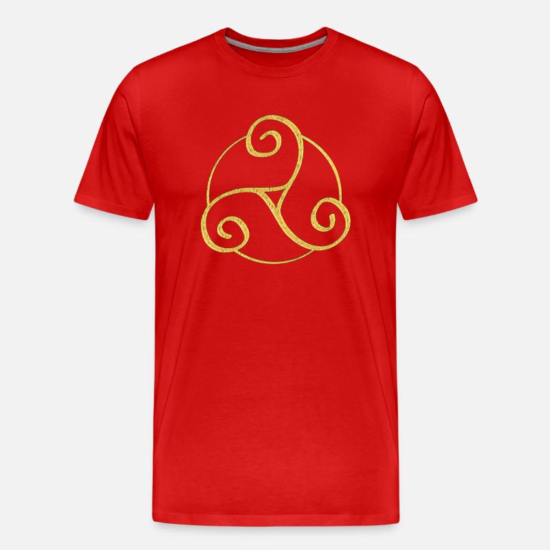 Triskele - Celtic Symbol 3 - Männer Premium Bio T-Shirt - Rot