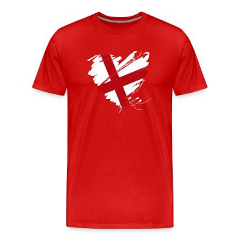 Cœur Angleterre Football Londres Royaume Monarchie - T-shirt bio Premium Homme - rouge - Devant - Damien (186cm)