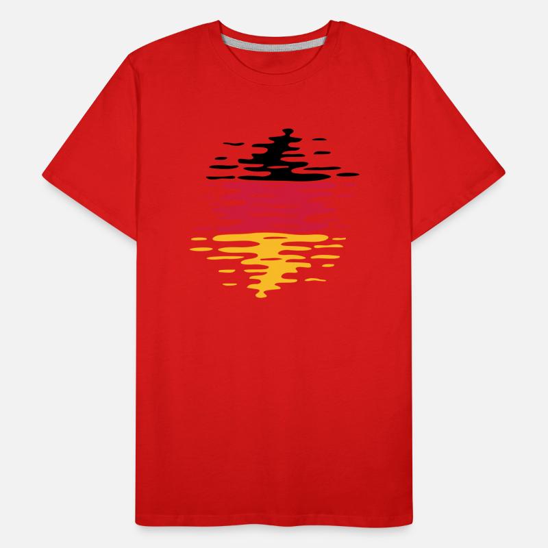 Vagues du drapeau allemand T-shirt bio Premium Homme