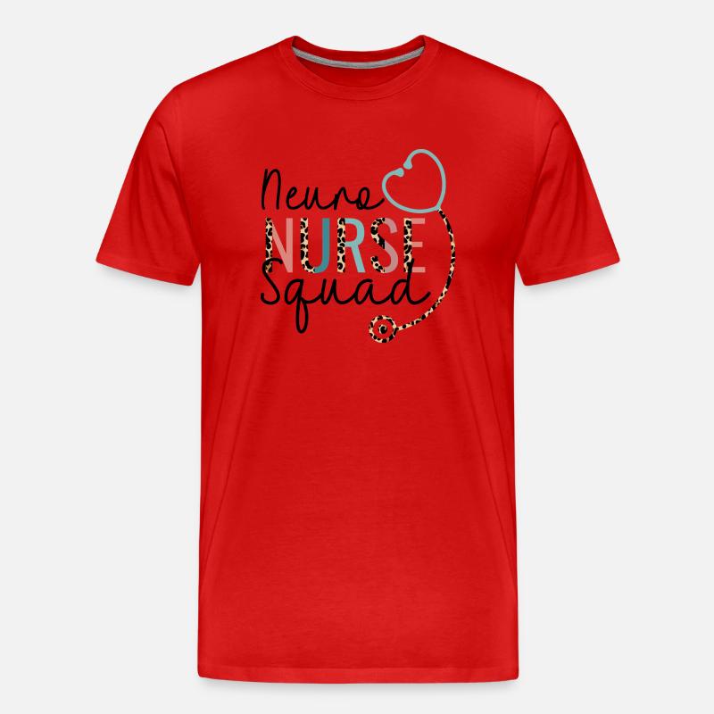 Neuro Krankenschwester Leopard Stethoskop Herz - Männer Premium Bio T-Shirt - Rot